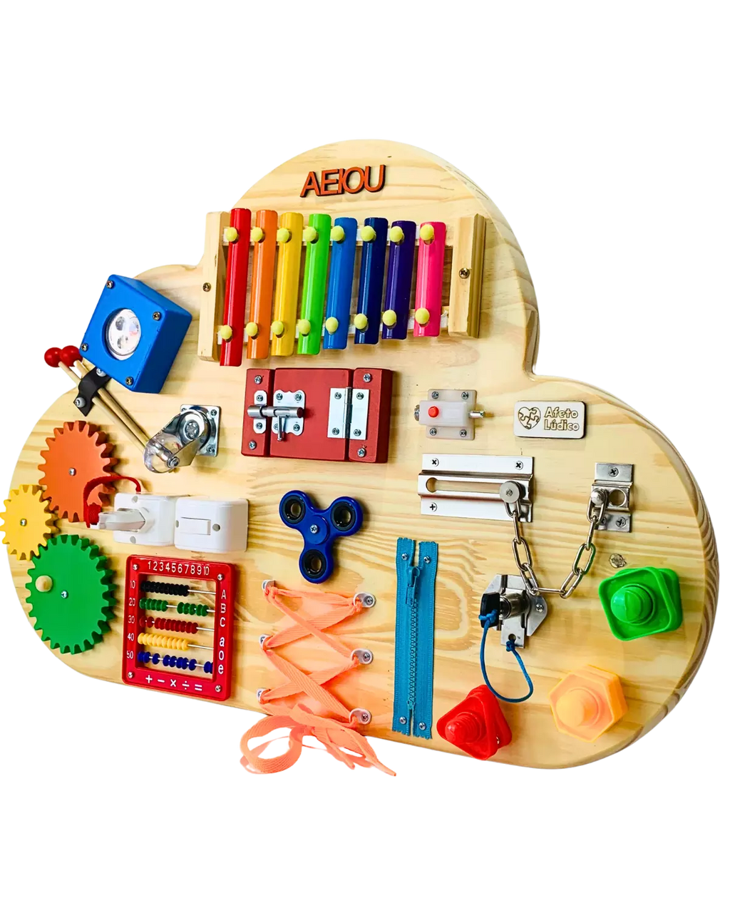 Painel Montessori Nuvem Ludii | Estímulo Sensorial & Criatividade