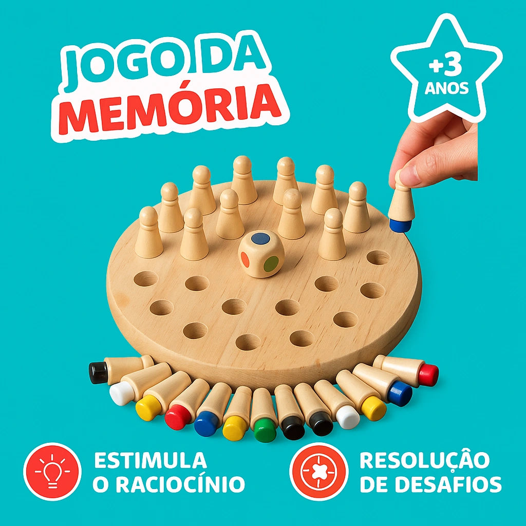 Jogo de Memória em Madeira - Montessori Brinquedos