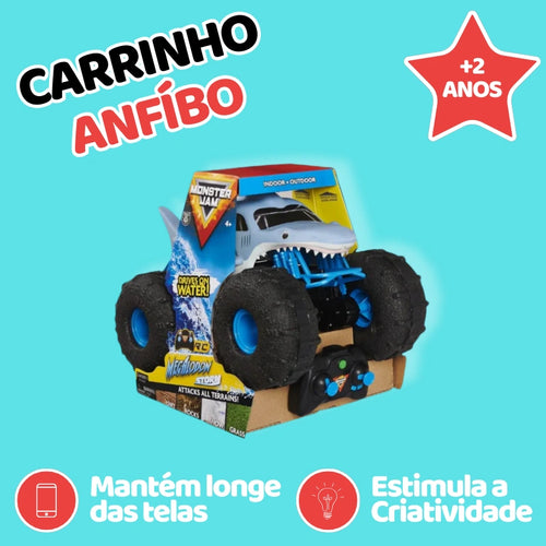 Carrinho Anfíbio de Controle Remoto Megalodon Ludii - Água & Terra