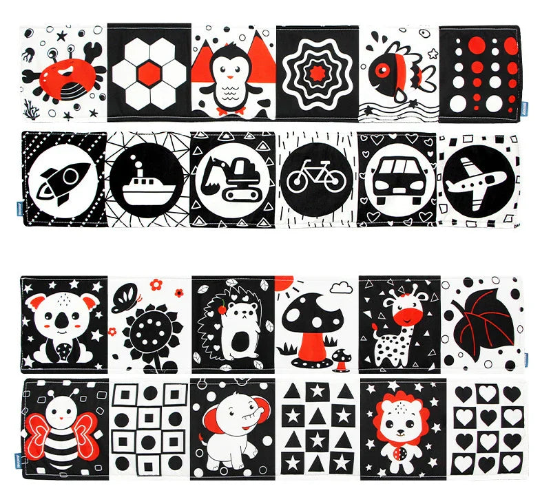 Ludii Livro de Contraste em Pano | Estímulo Visual para Bebês