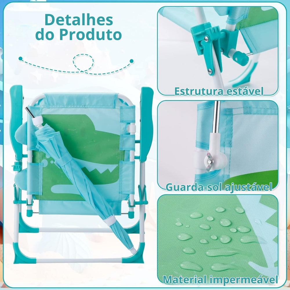 Cadeira Infantil Dobrável com Guarda-Sol Bumbaloo