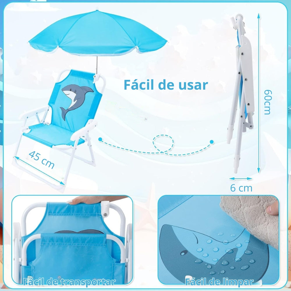 Cadeira Infantil Dobrável com Guarda-Sol Bumbaloo