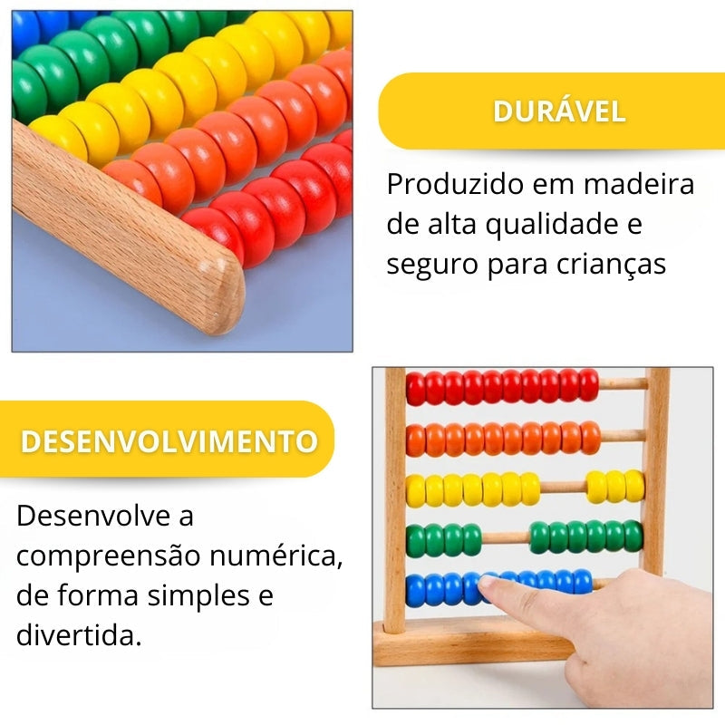 Ábaco de Madeira Ludii | Estímulo Montessori para Crianças